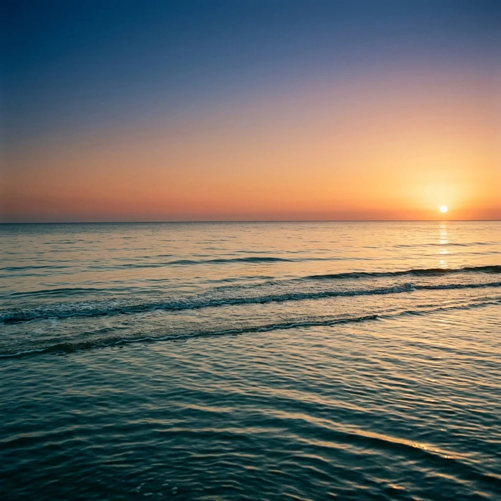 Ocean sunset horizon